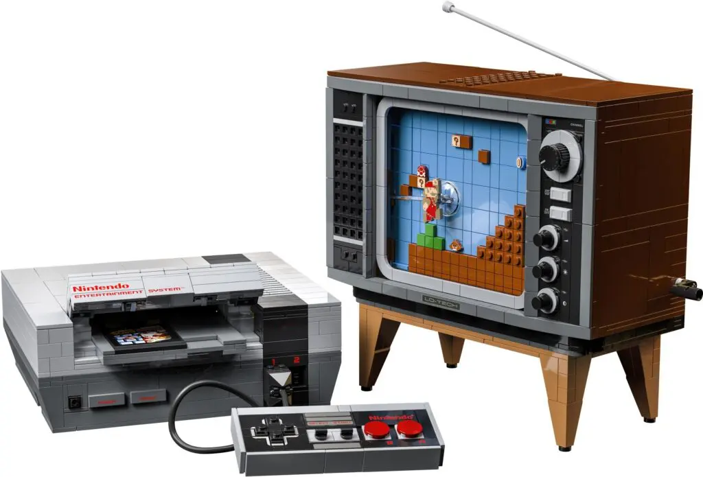 Lego Nintendo console with TV display
