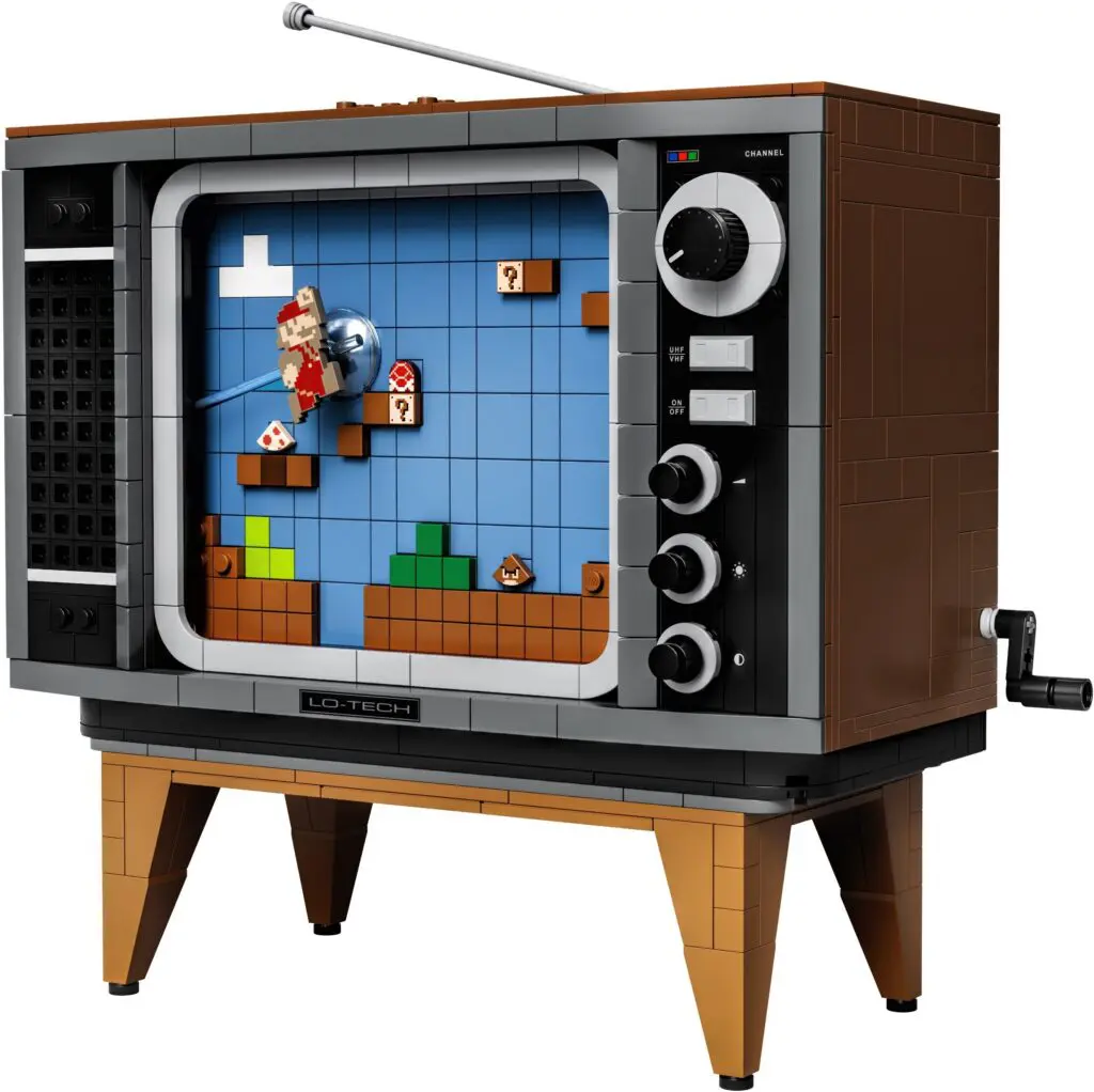 Retro LEGO TV with game scene