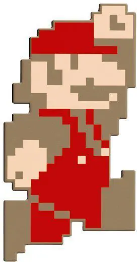 Classic pixel art character leaping