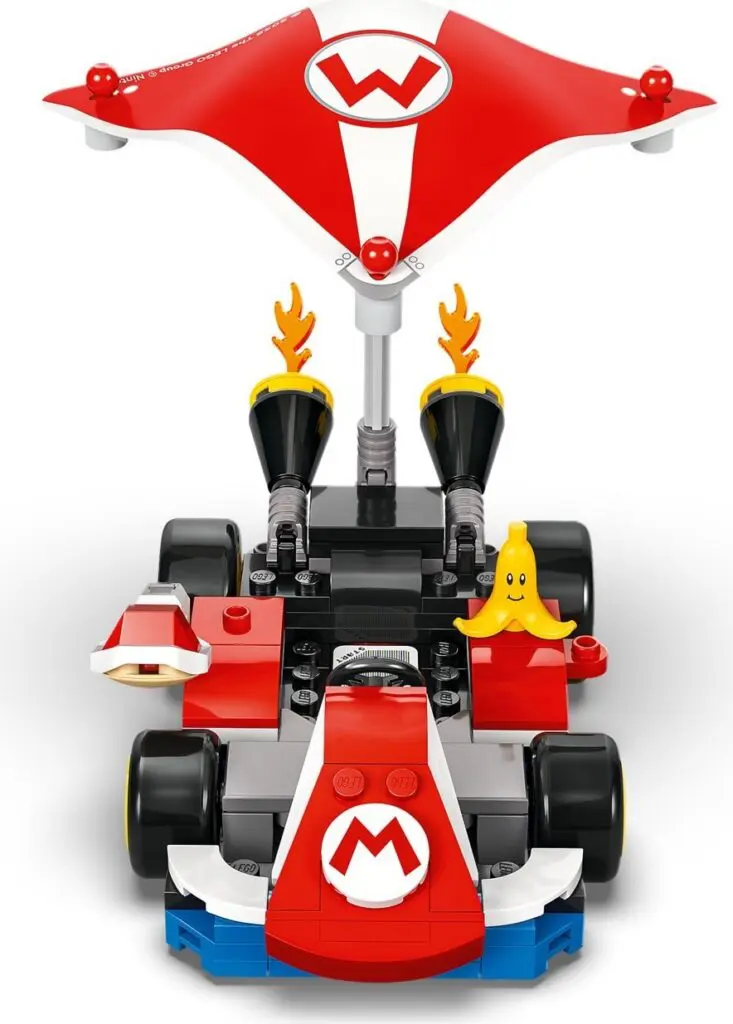 Red toy car with banana piece