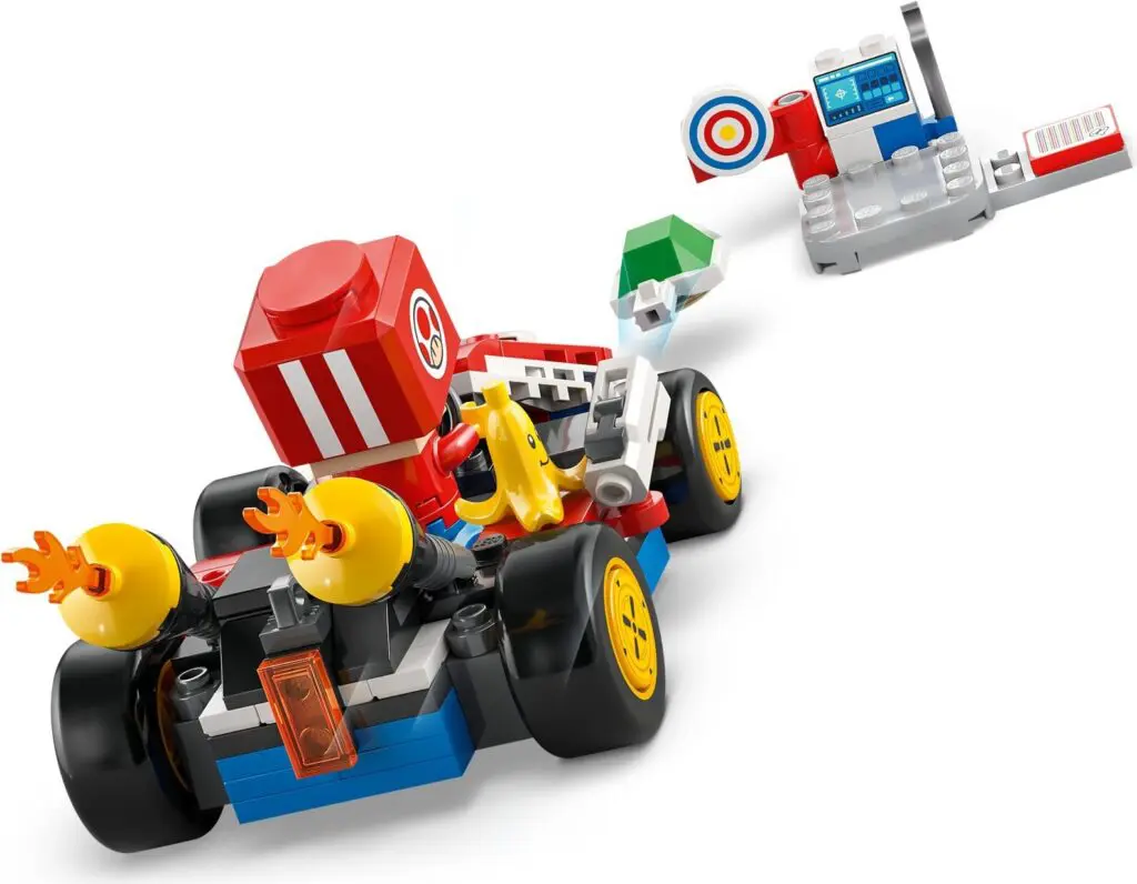 Toy race car with colorful accessories