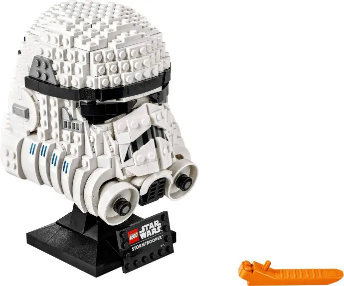 White LEGO Stormtrooper helmet construction
