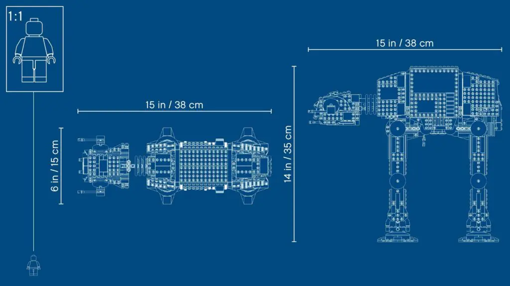 LEGO AT-AT blueprint dimensions
