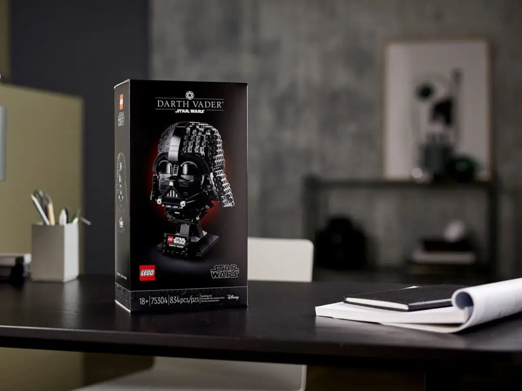 LEGO Darth Vader Helmet on desk