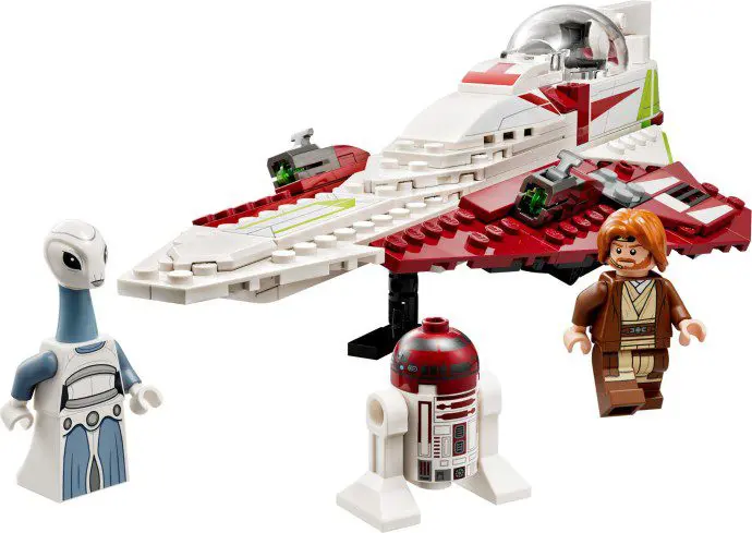 LEGO spaceship and iconic figures displayed