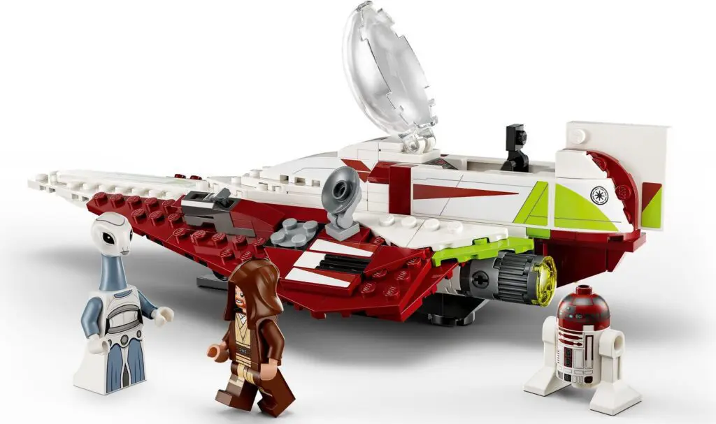 LEGO spaceship with three minifigures