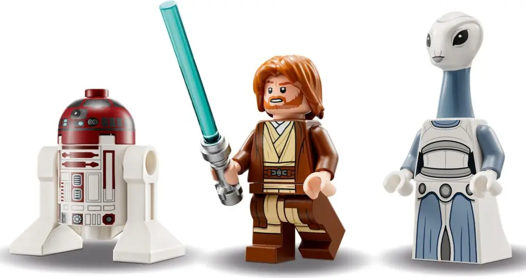 Assorted LEGO Star Wars figures display