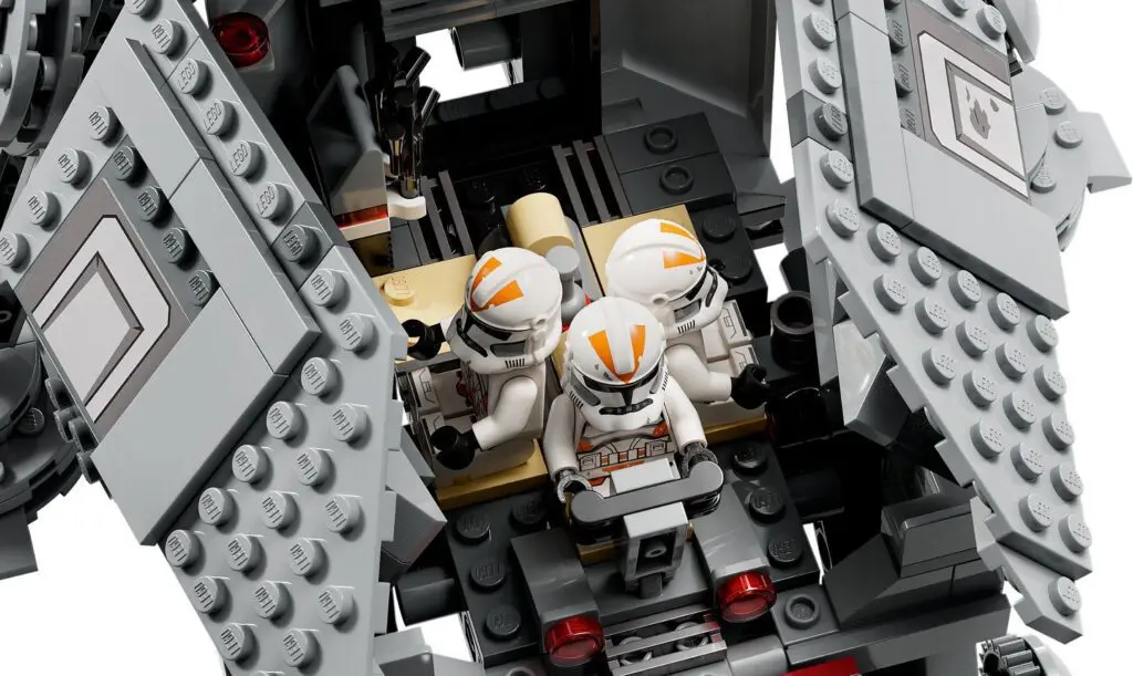 LEGO spaceship with clone troopers inside