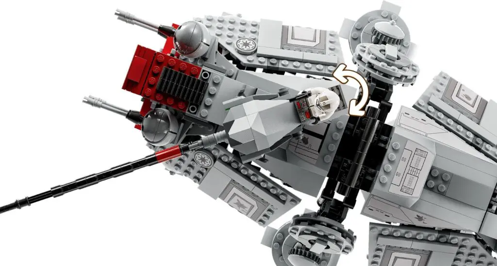 Close-up of LEGO spacecraft design.