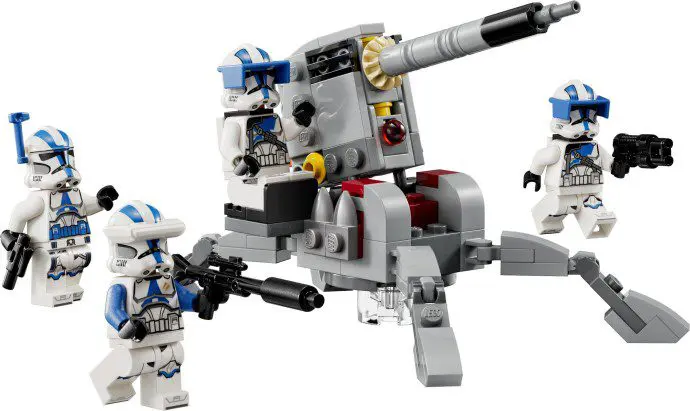 LEGO troopers and artillery in action
