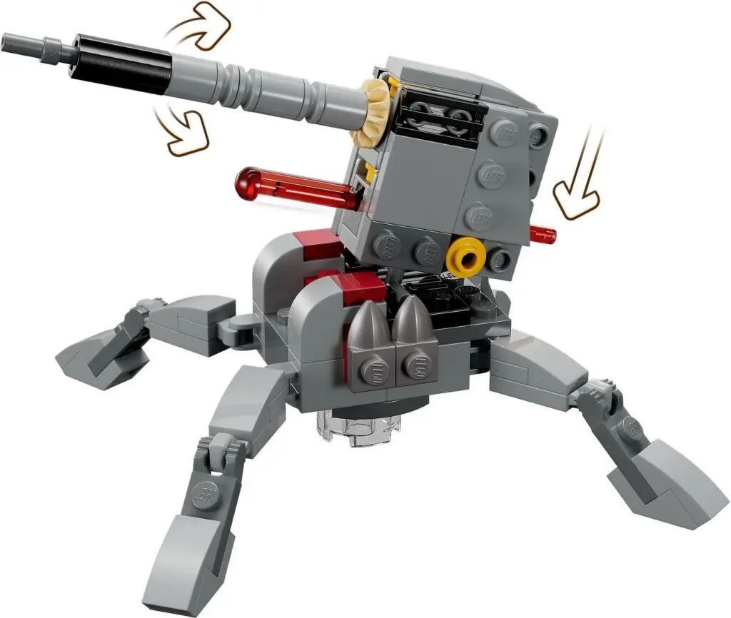 LEGO structure with adjustable cannon barrel