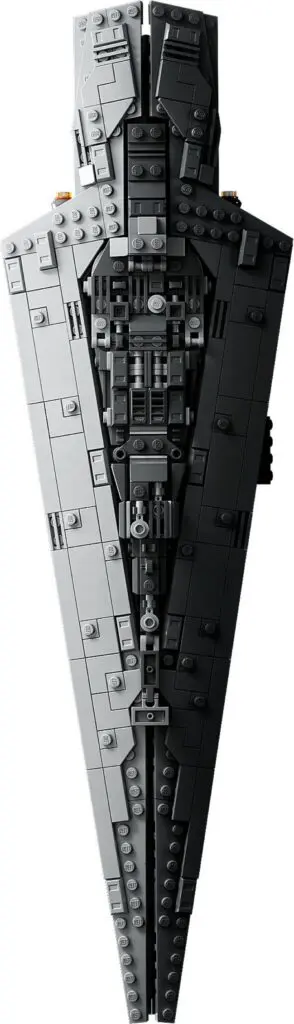 Detailed Lego starship in black and gray