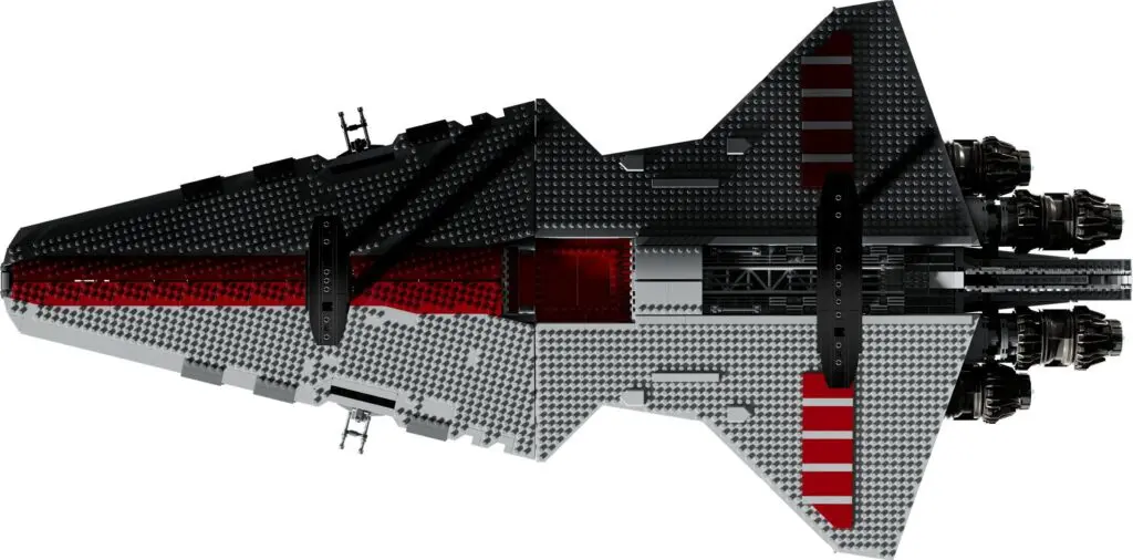 Custom LEGO spaceship featuring intricate design.