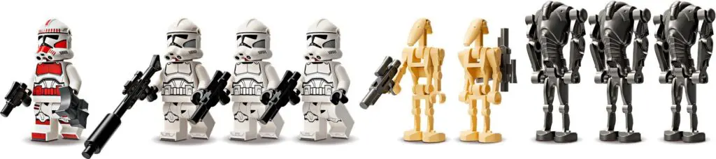 Lego figures of soldiers and robots