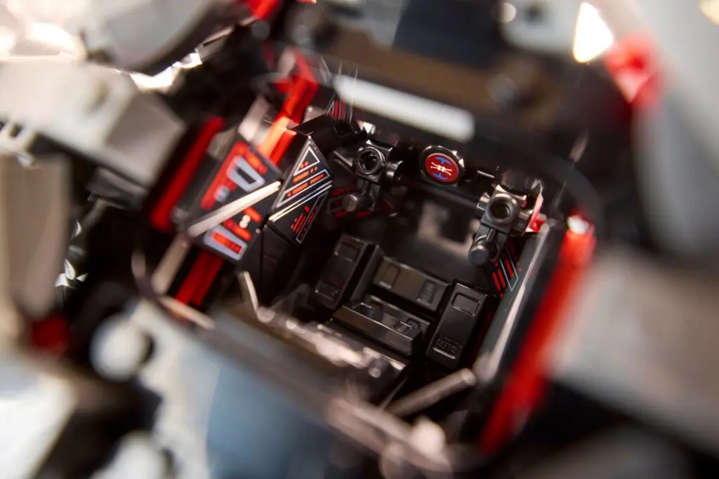Close-up of sci-fi control room design