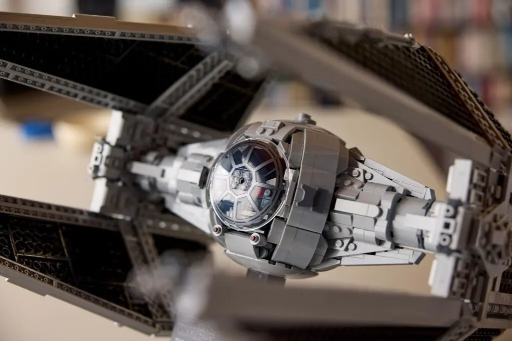 Detailed LEGO TIE Fighter construction