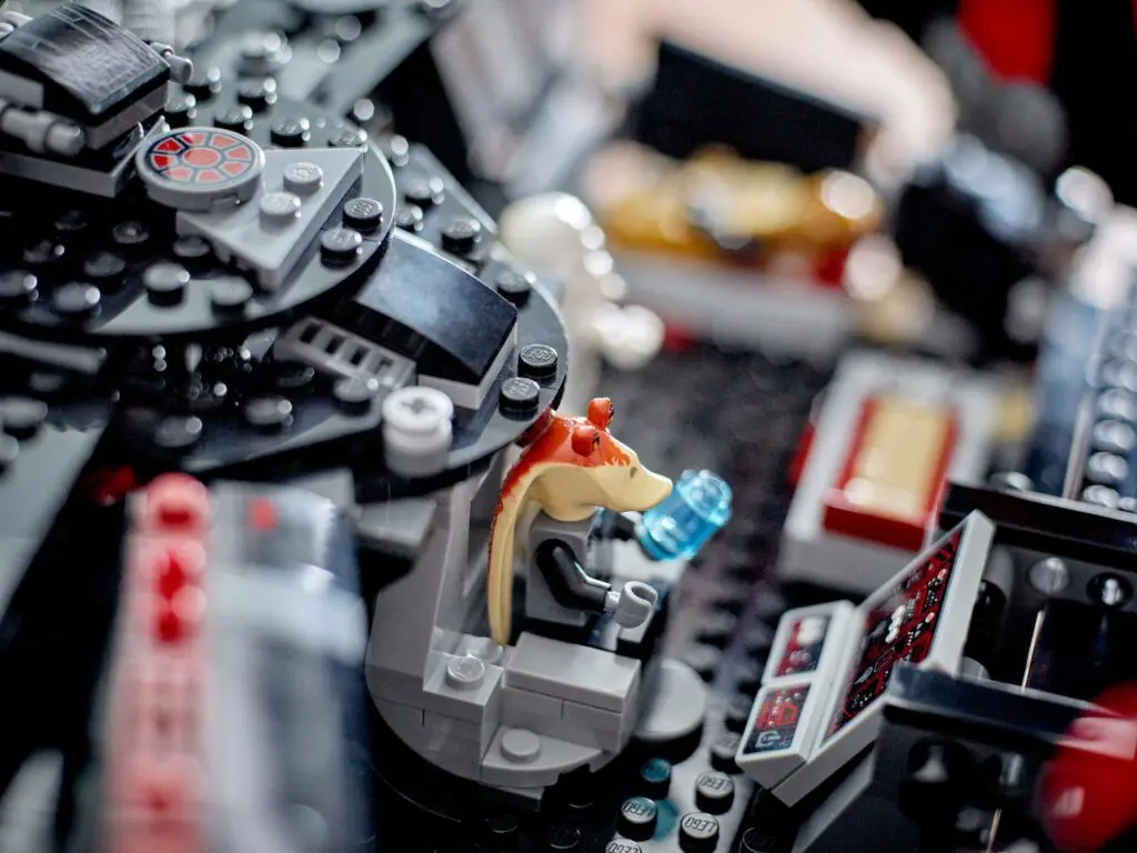 LEGO character inside a starship cockpit