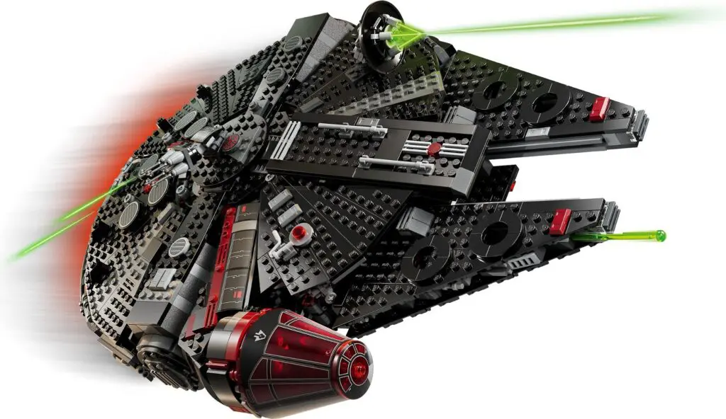 LEGO spacecraft with red and green details
