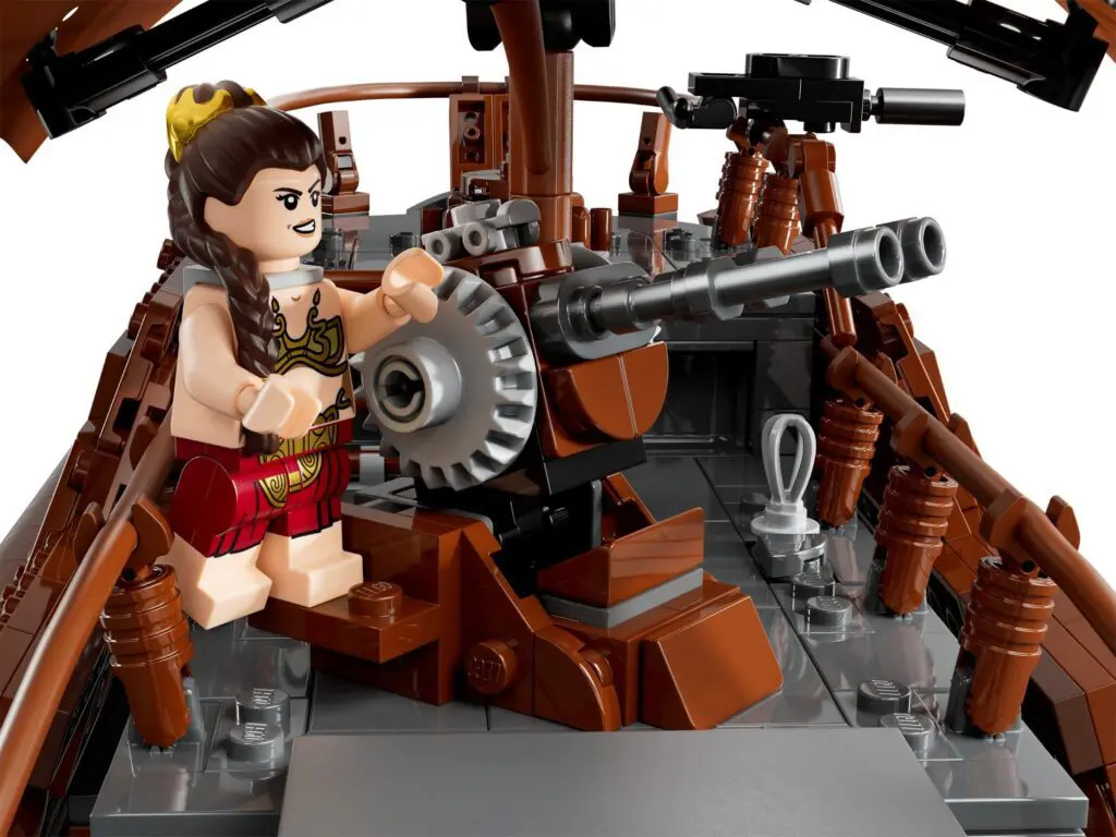 LEGO warrior figure on pirate ship