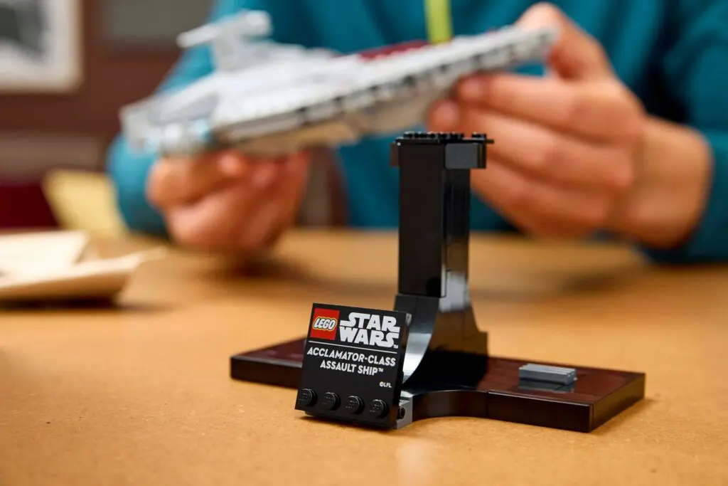 Acclamator-class LEGO ship being built