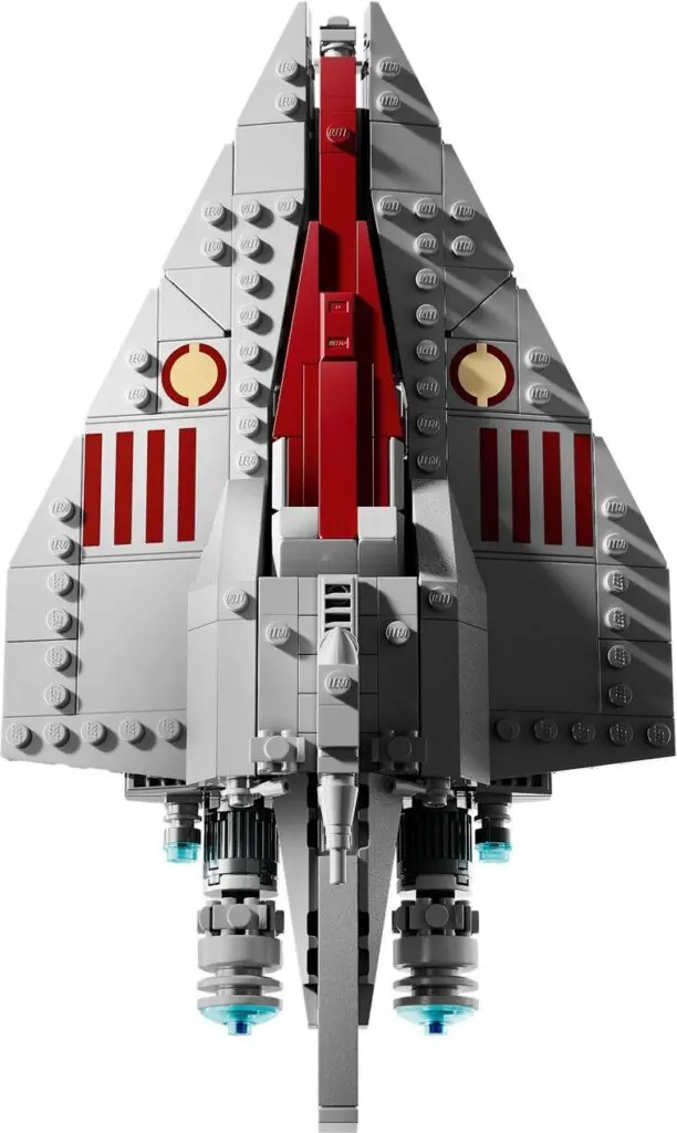 Top view of LEGO spacecraft build