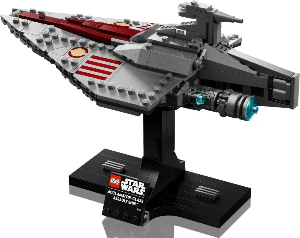 Star Wars LEGO ship with display plaque