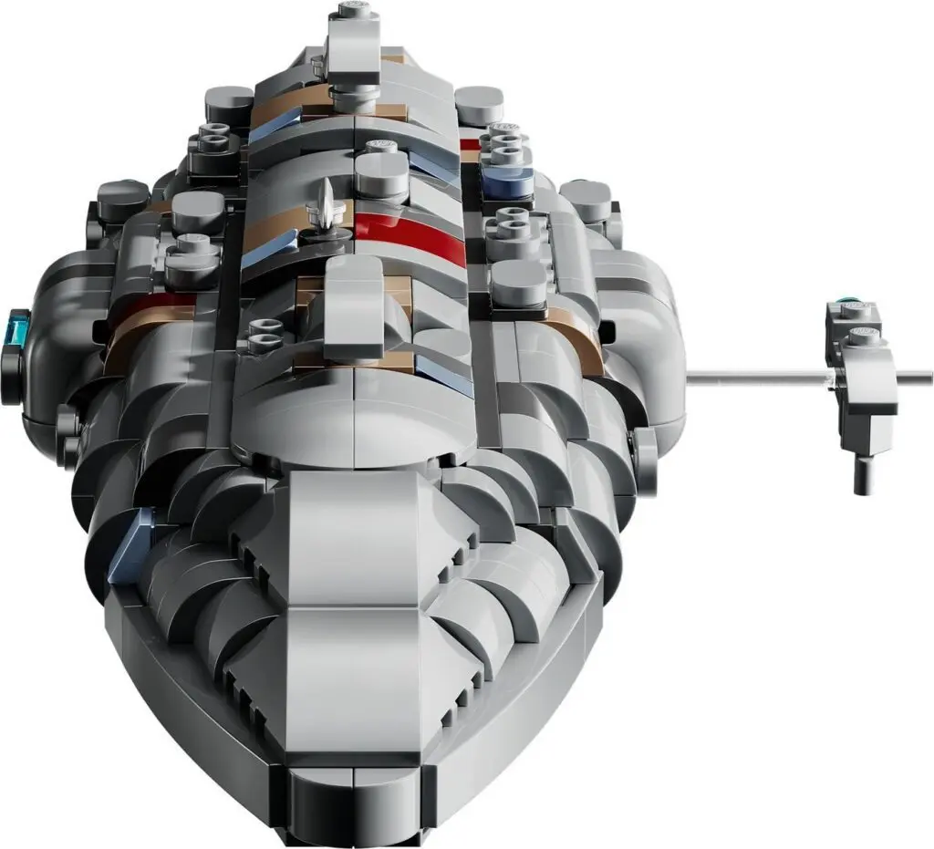 Gray LEGO spaceship with colorful accents
