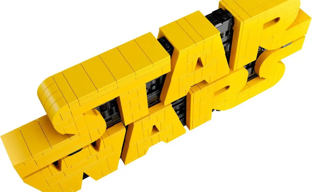 LEGO Star Wars logo in yellow bricks