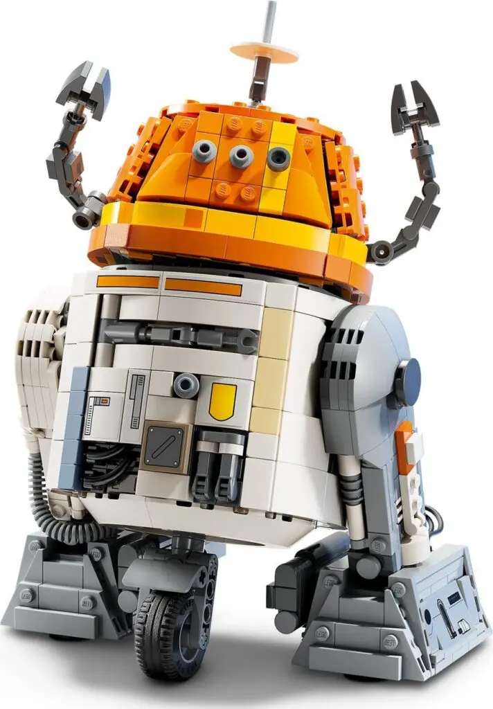 Assembled LEGO robot figure with antenna