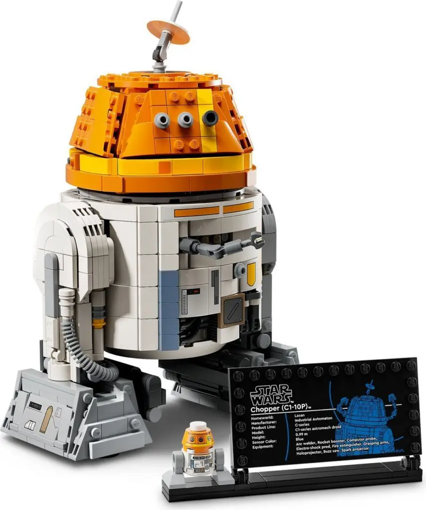Chopper LEGO model with plaque