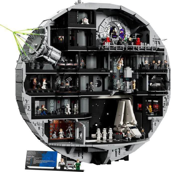 Intricate LEGO model of the Death Star.