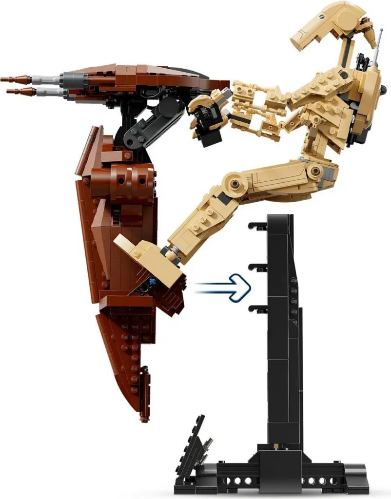 LEGO droid on speeder bike display