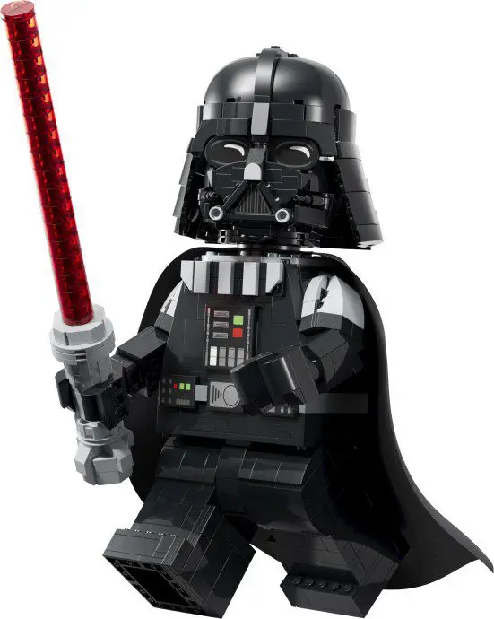 Toy figure holding a red lightsaber