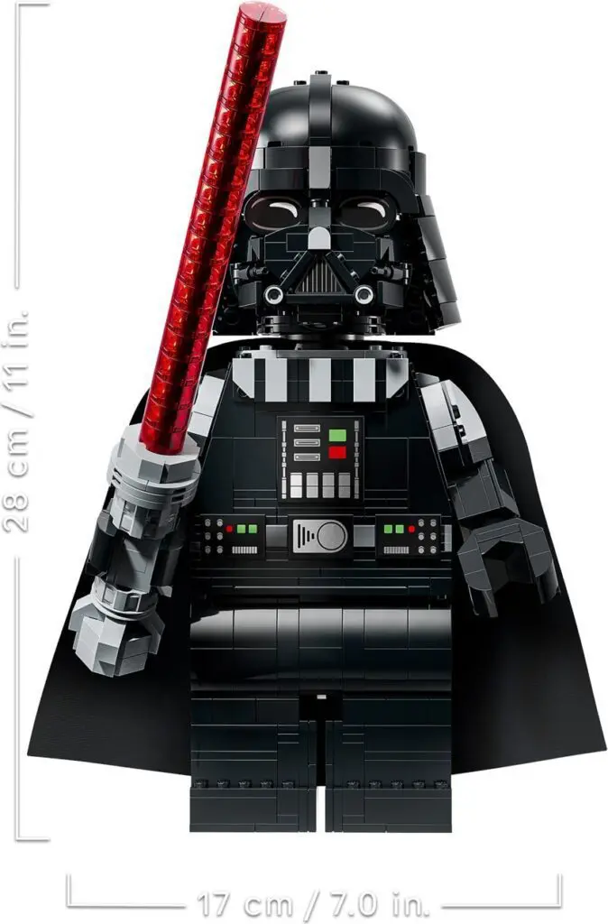 LEGO character with red lightsaber