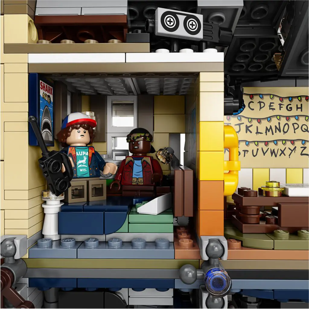 Toy characters in a LEGO bedroom scene