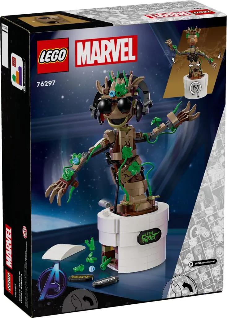 LEGO Groot figure with headphones