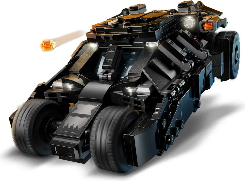 Black toy car with projectiles
