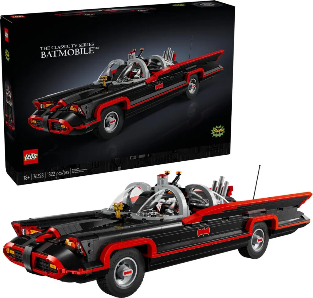 LEGO Batmobile display and packaging