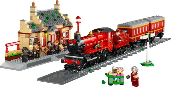 LEGO train and platform with mini figures