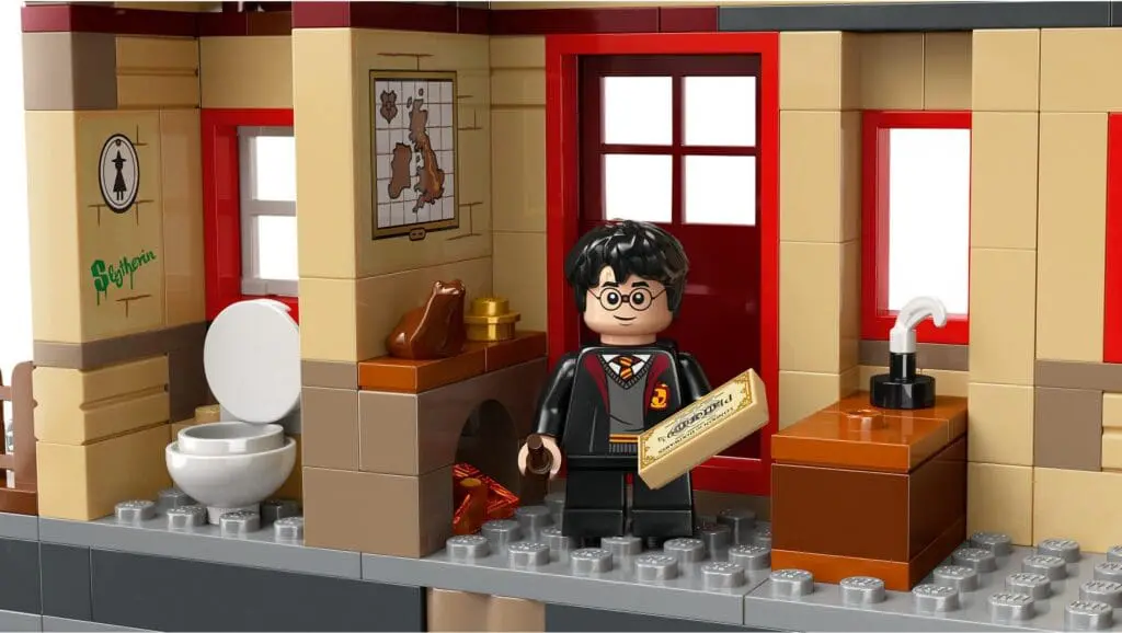 LEGO figure in a wizard-themed room