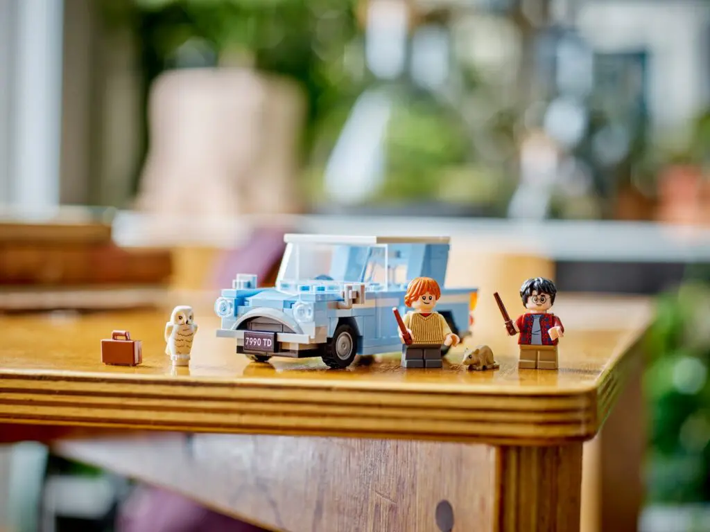 Toy scene with LEGO car and characters