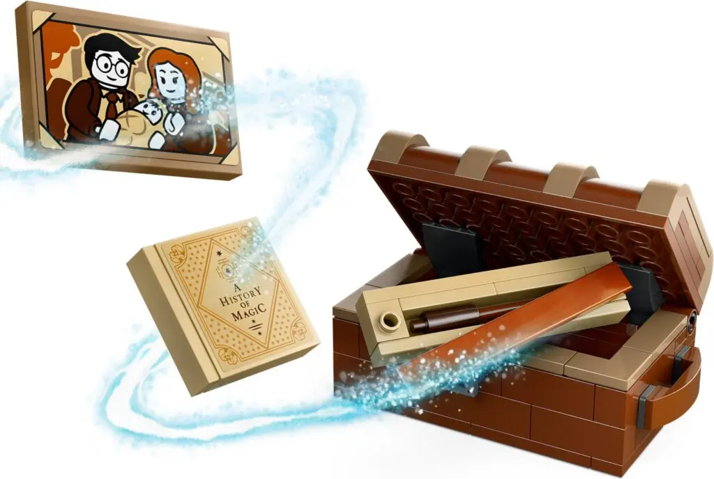 Wand inside an open brown chest