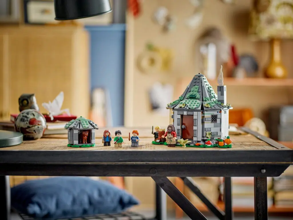 Creative Lego display in cozy room setting