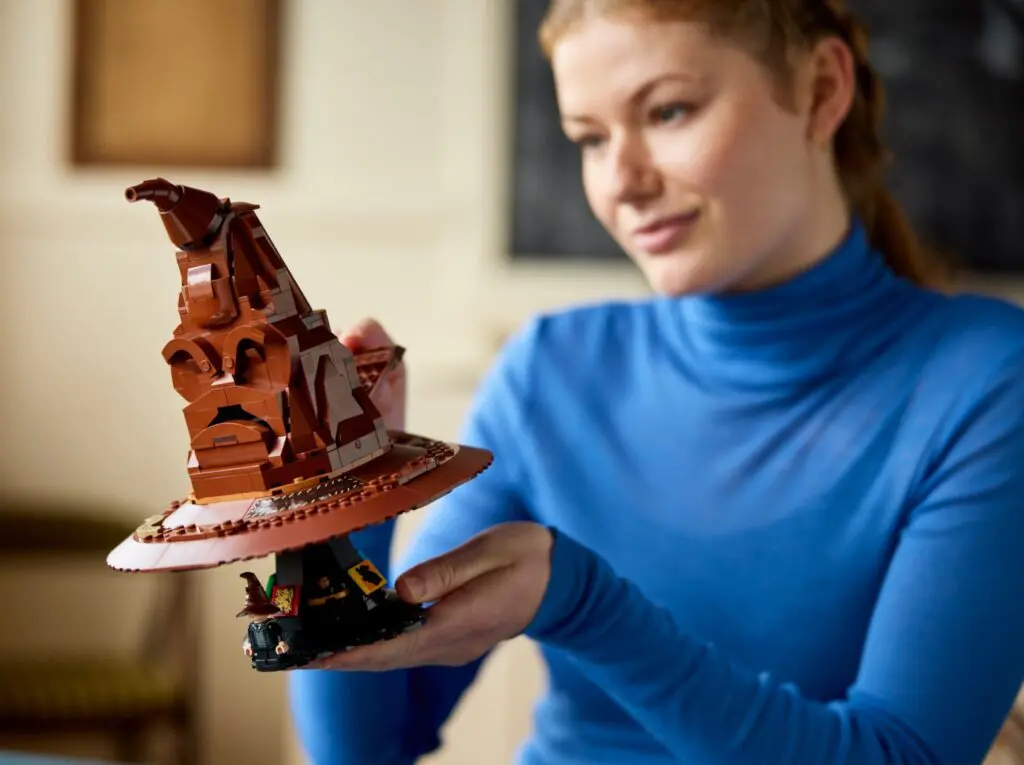 Person holding a LEGO sorting hat