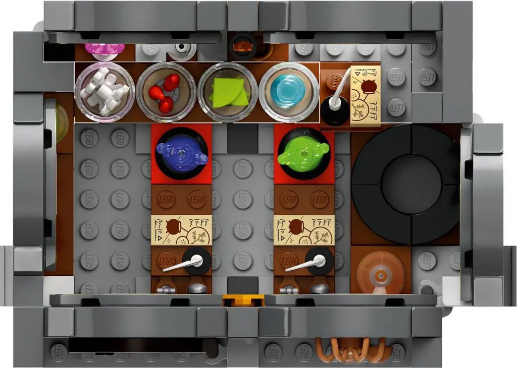 Top view of detailed LEGO spaceship interior