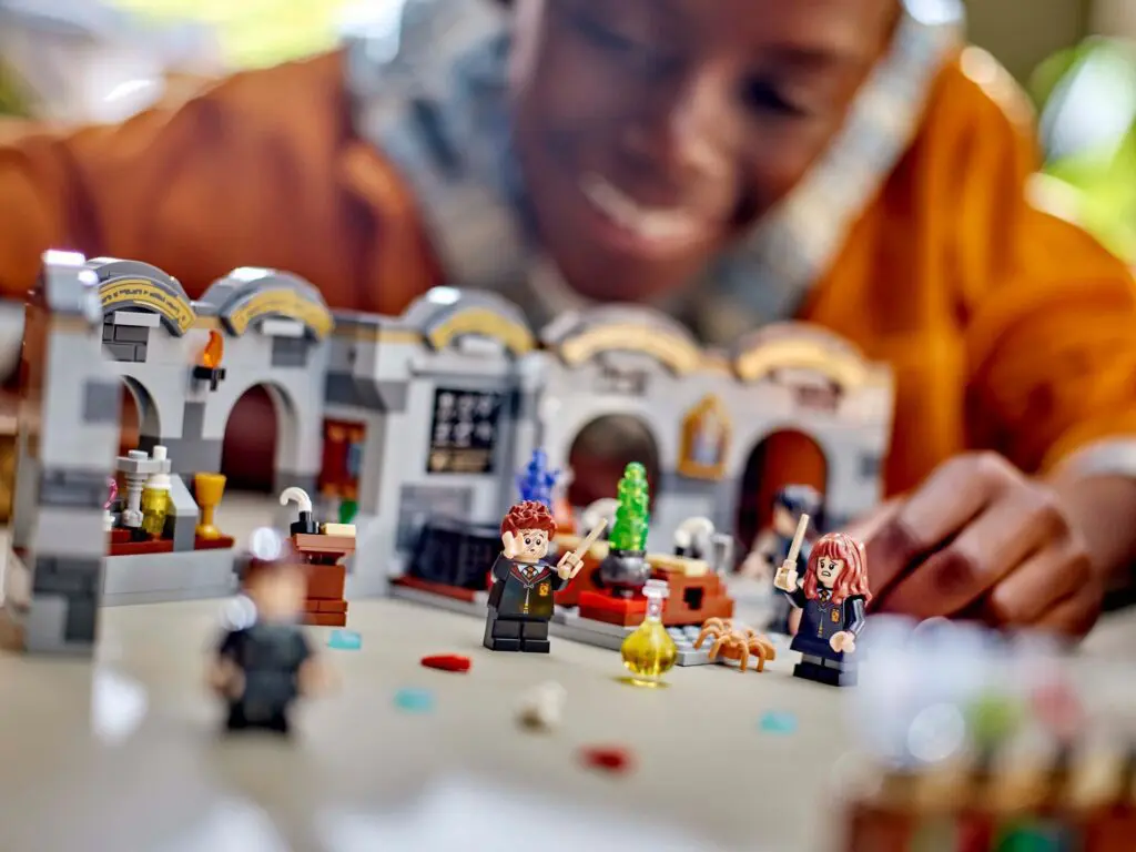 Close-up of LEGO playtime with child
