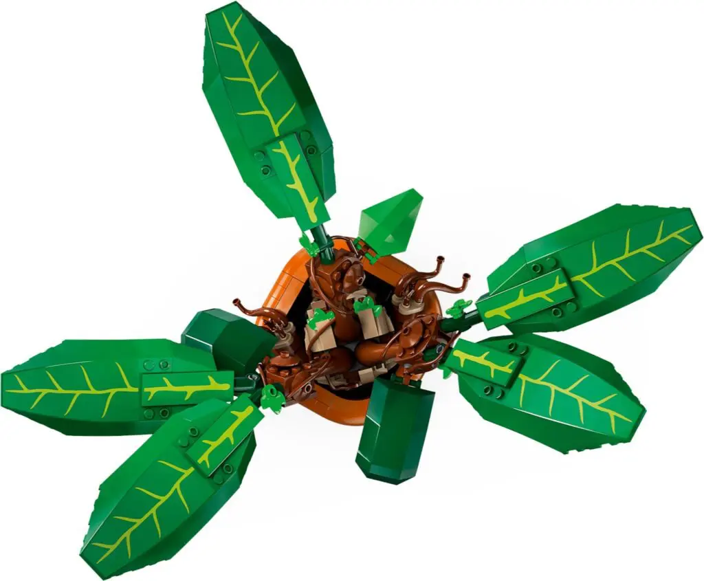 Toy plant with green LEGO leaves