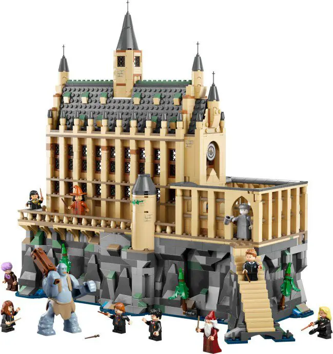 Toy castle replica with figurines