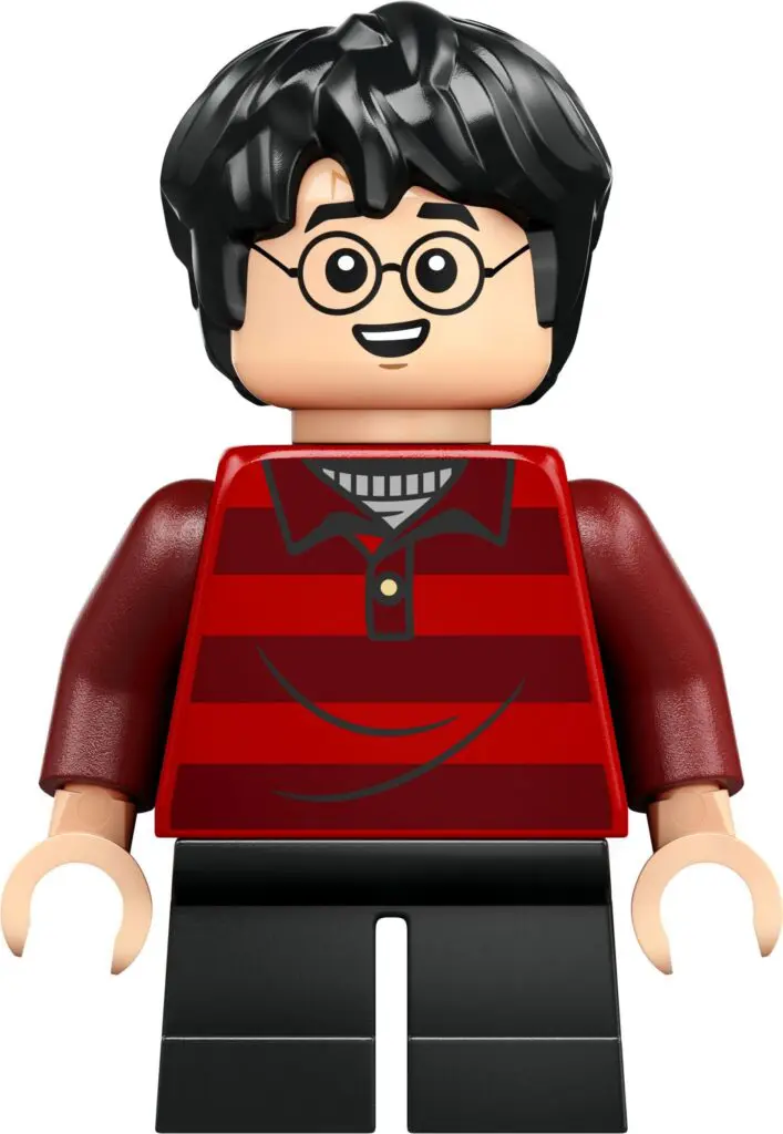 Smiling LEGO toy with black hair