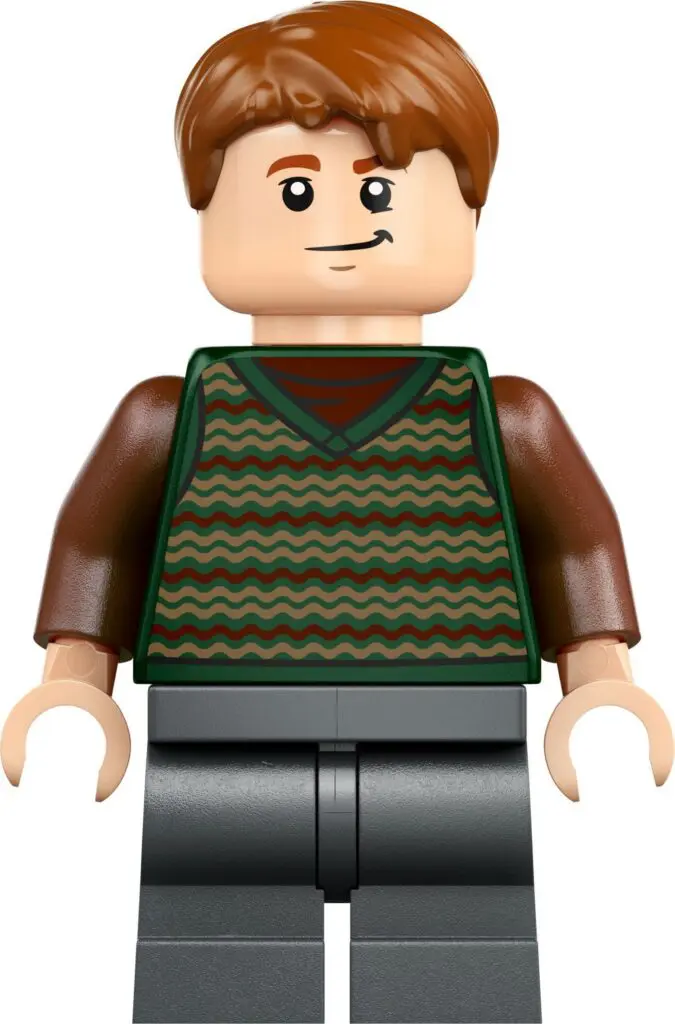 Toy figurine with zigzag patterned sweater.